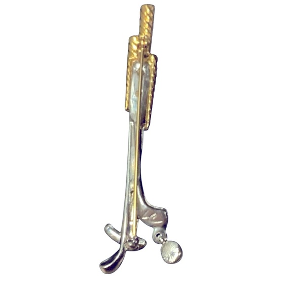 Golf Club Vintage 1990’s Pin signed Liz Claiborne Gold Silver Tone - Picture 3 of 3